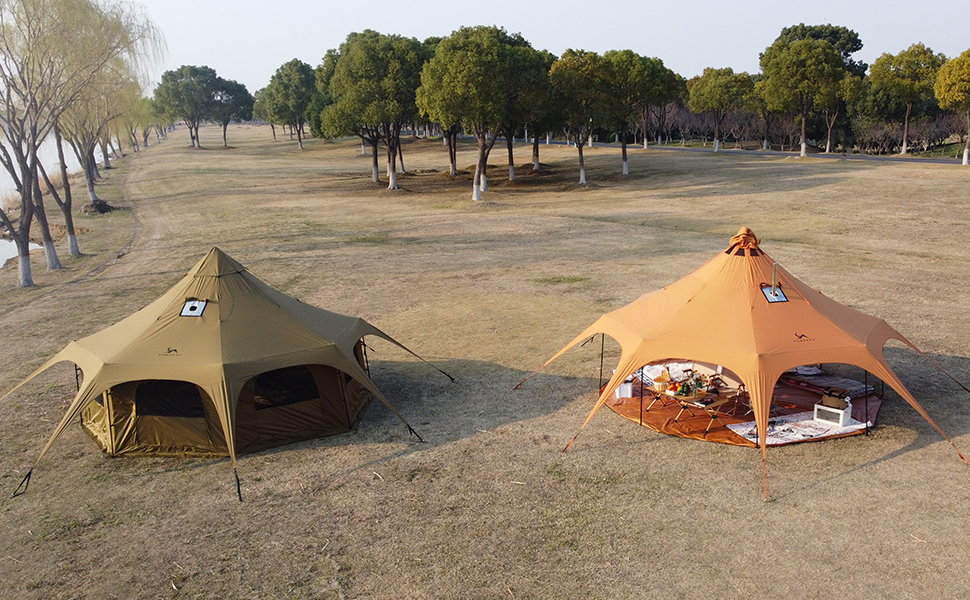 Amazon.com : TOMOUNT Canvas Bell Tent for Camping Wall Tent