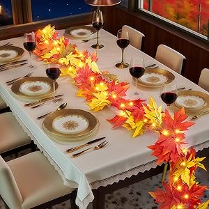 Fall Lights Thanksgiving Lights Fall Garland with Lights