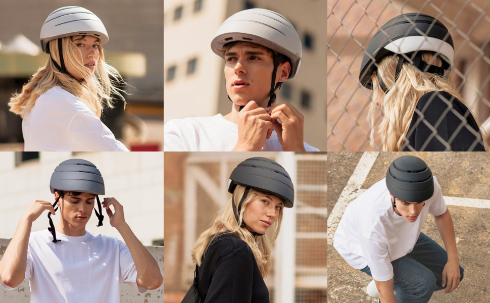 Amazon | Closca ループ 自転車ヘルメット大人用 半分に折りたたみ可能