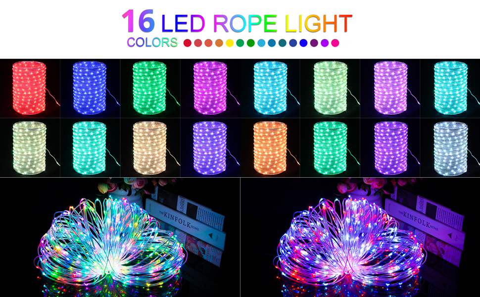 Mlambert 164Ft LED Rope Lights Outdoor, 16 Colors RGB Remote Control