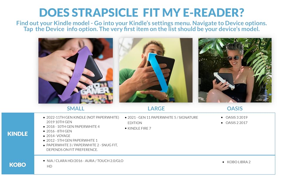 Strapsicle Kindle Hand Strap Pack of 2 Hand Straps for