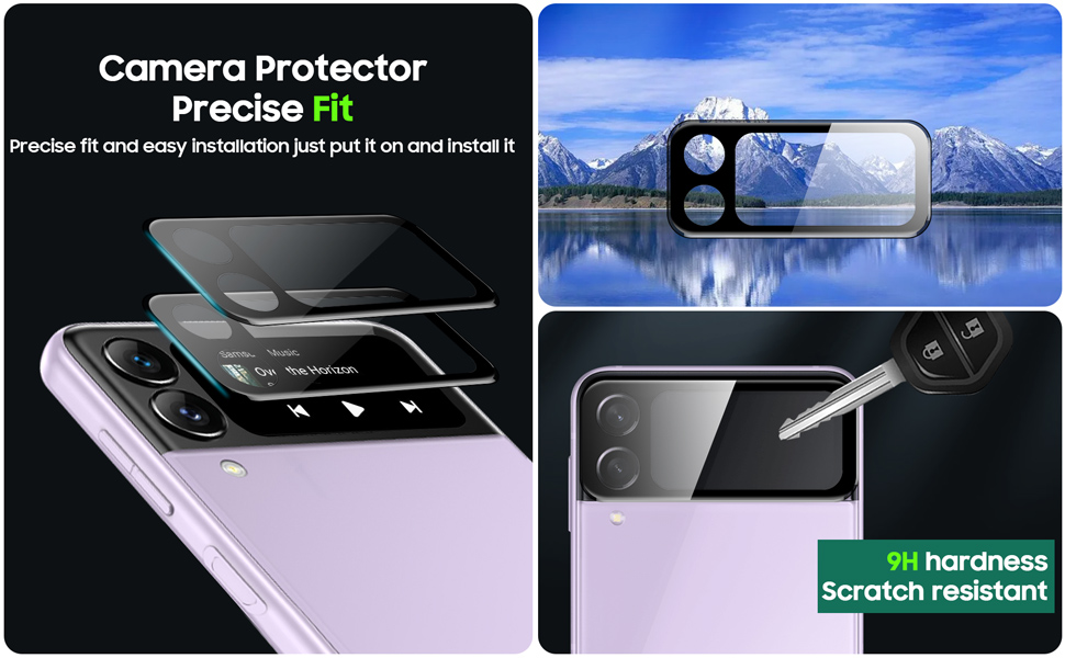 Vizvera【2 PCS Samsung Galaxy Z Flip 3 Screen Protector+2 PCS Flip 3