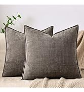 Cozoomy Set of 2 Soft Textured Decorative Throw Pillow Covers 18x18 Inch Cozy Farmhouse Cushion C...