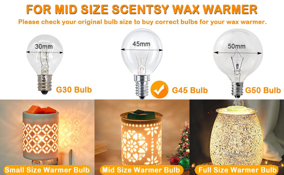 EASYIVY E14 Wax Warmer Bulbs 25W, Scentsy Bulb for Warmers Dimmable Wax