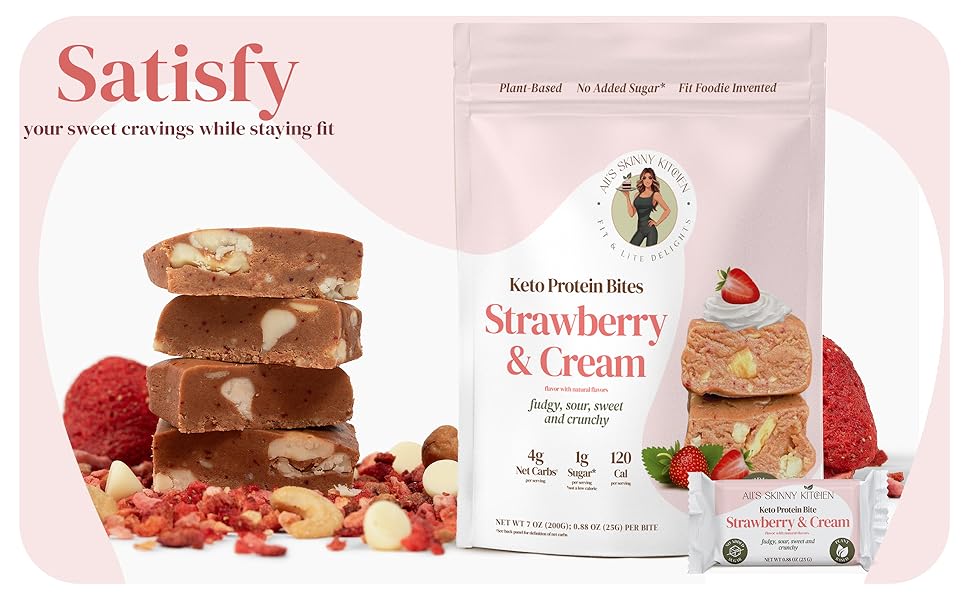 Ali’s Skinny Kitchen Strawberry Keto Protein Bites