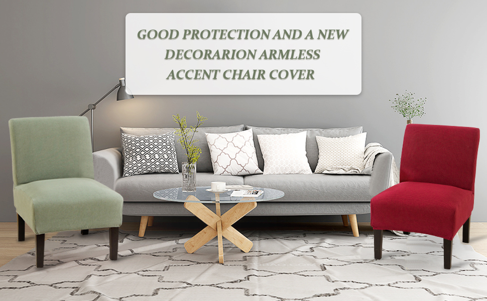 OKYUK Armless Chair Slipcover Stretch WaterRepellent