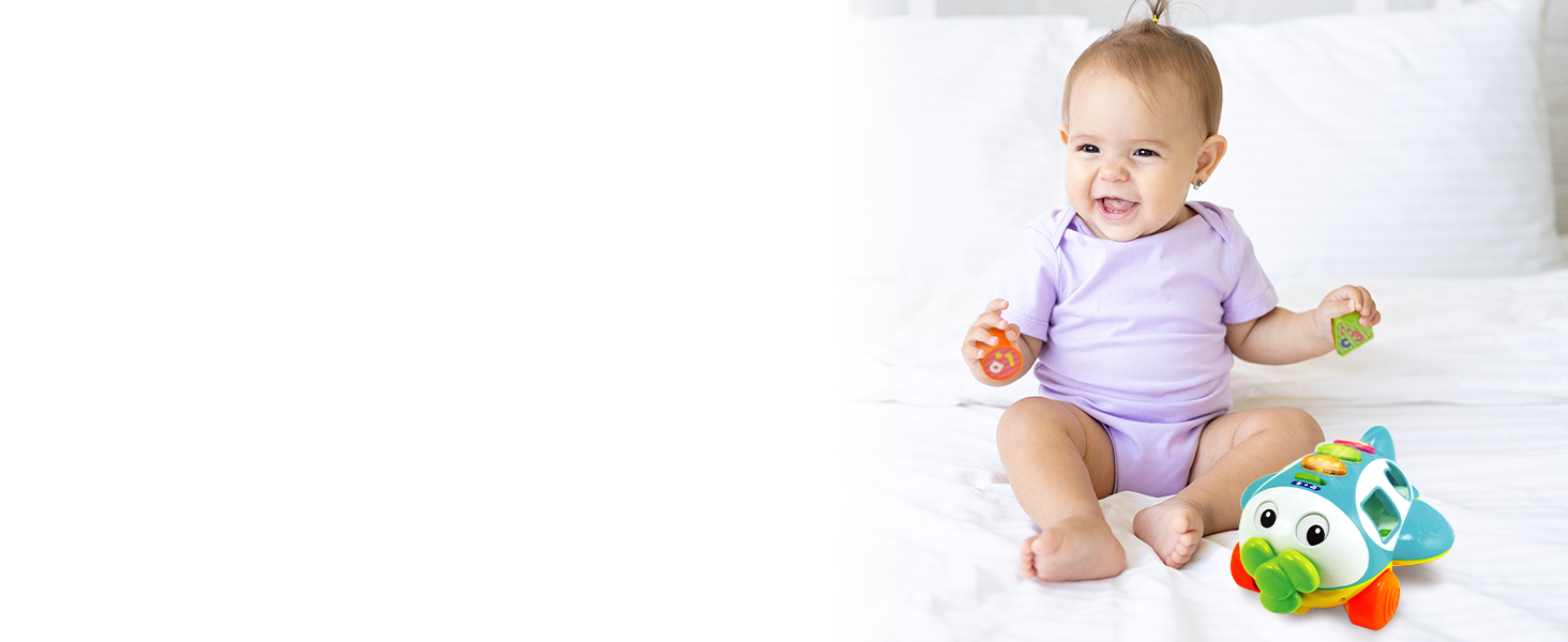 KiddoLab Musical Shape Sorter Plane PullAlong Toy Talking Airplane