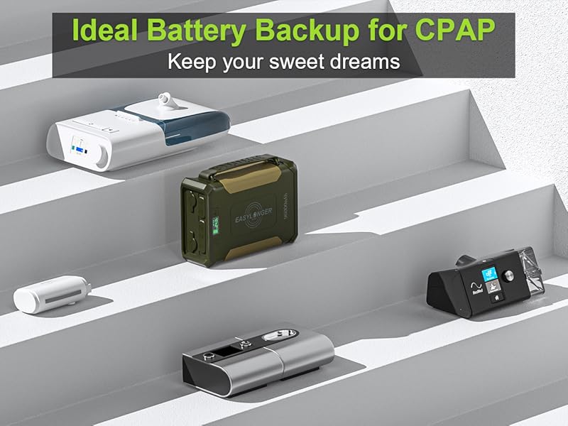 EASYLONGER CPAP Battery Backup ES960, 297.6Wh Solar Generator Portable Power Station, CPAP Power