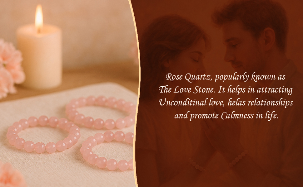 Clear Quartz Amethyst Rose Quartz Crystal Stone Bracelet 