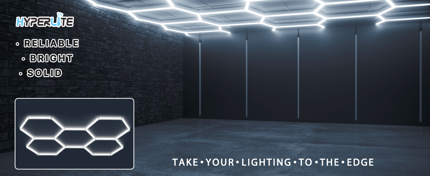 HYPERLITE Hexagon Garage Lights,25 Pack Garage Hexgaon Lights,144W