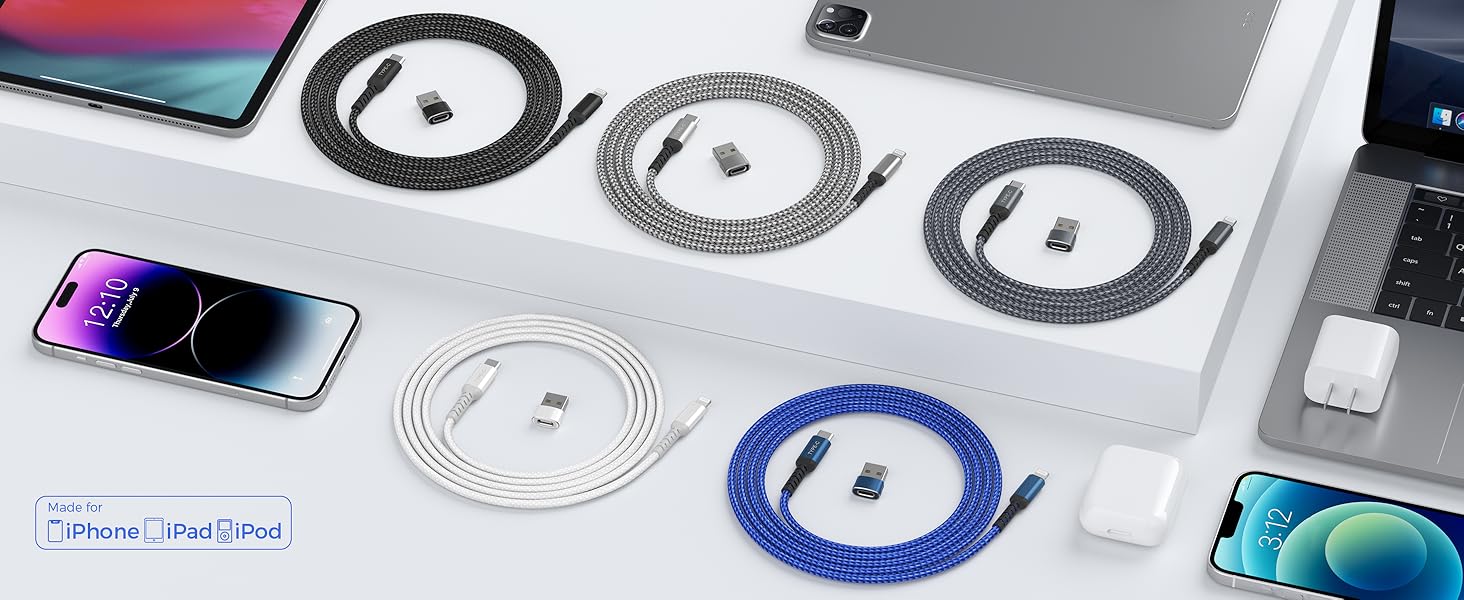 Basesailor USB C to Lightning Car Charger Cable 3.3ft with