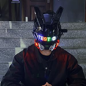 Amazon.com: Generic Led Cyberpunk Motorcycle Helmet Luminous