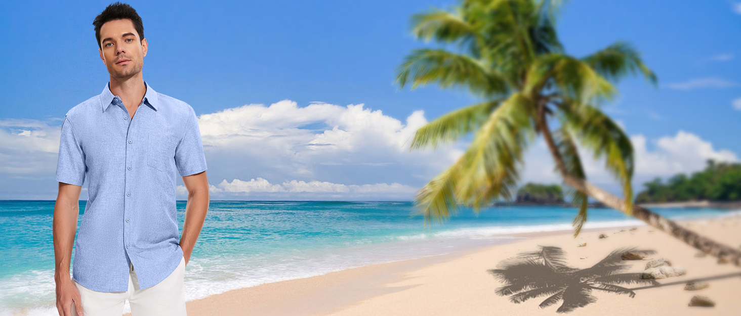 SIHOHAN Men's Short Sleeved Shirts Casual Button Down Shirts Short Summer Sleeve Shirts Holiday Beach Shirt 10 summer casual shirt