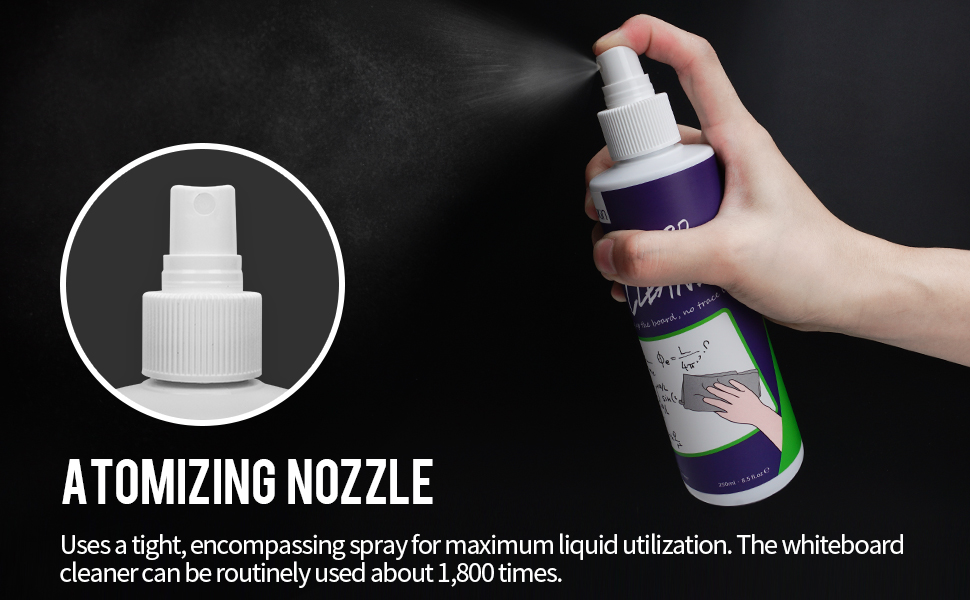 loukin NonToxic Whiteboard Cleaner, 8.5oz Dry Erase Board Cleaner, Low
