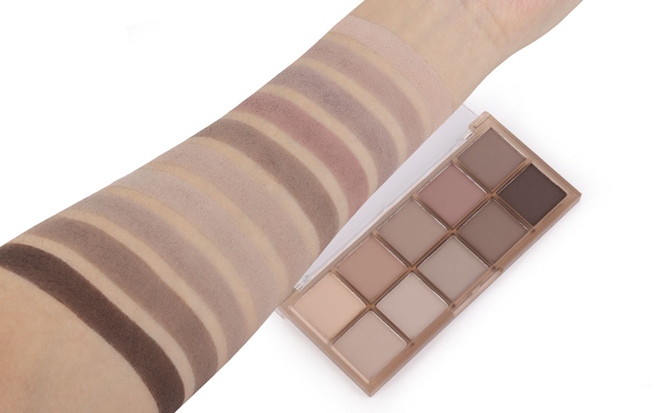10 Colors Nude Gray Taupe Matte Eyeshadow Palette,Highly Pigmented Neutral Nude Eye Shadow Palette