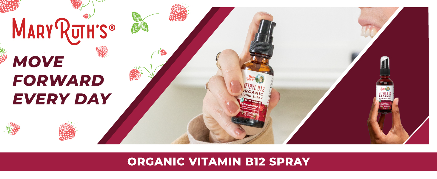 Vitamin B12 Spray, Strawberry, Org, 1 oz