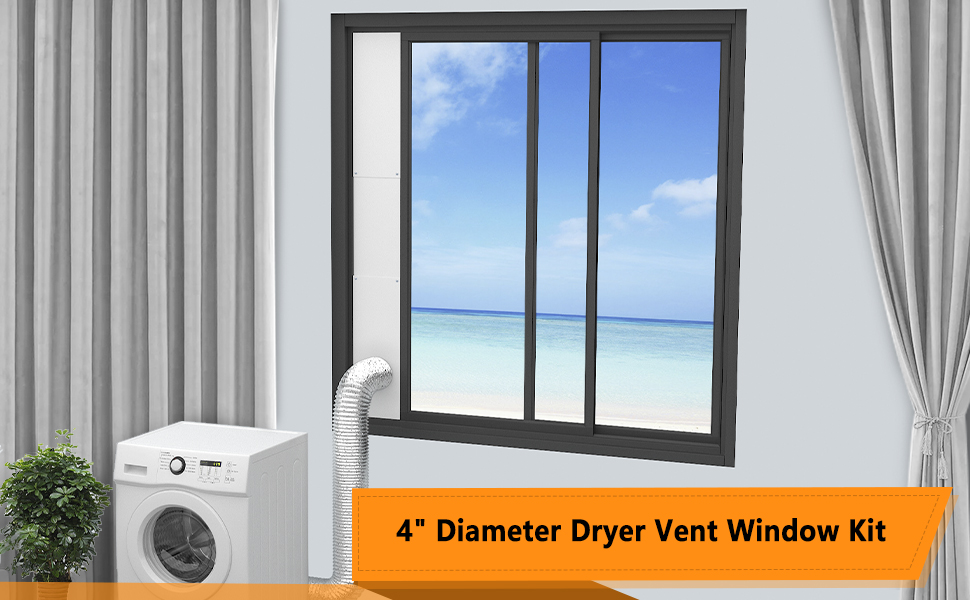 LBG Products Dryer Vent Window Kit for 4" Diameter Dryer