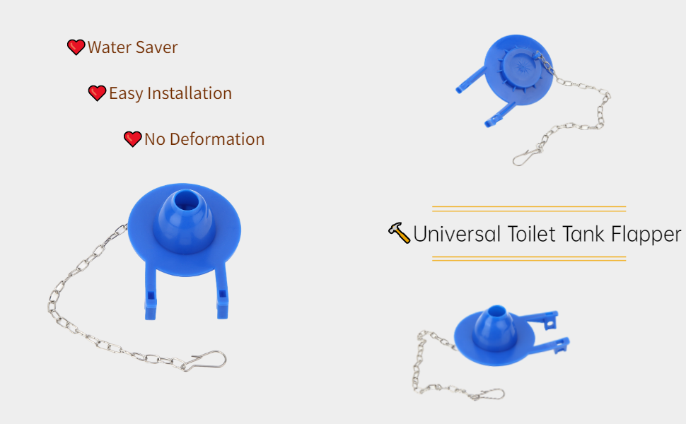 2PCS Universal Toilet Tank Flapper, Durable Rubber Seal Drain Valve