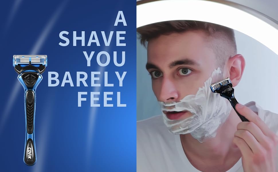 COVIK Razors for Men, 6 Blade Men's Shaving Razors includes 1 Handle, 5 Razor Blade