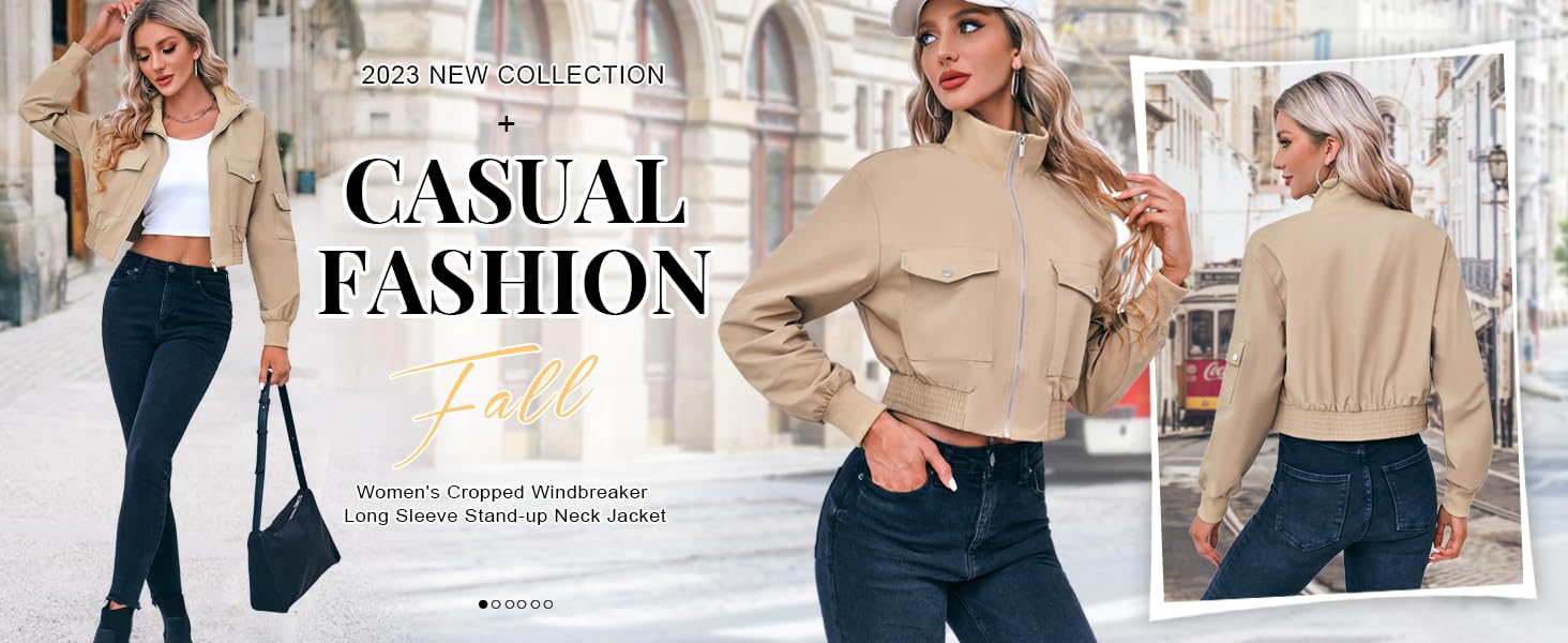 casual crop jacket for woemn