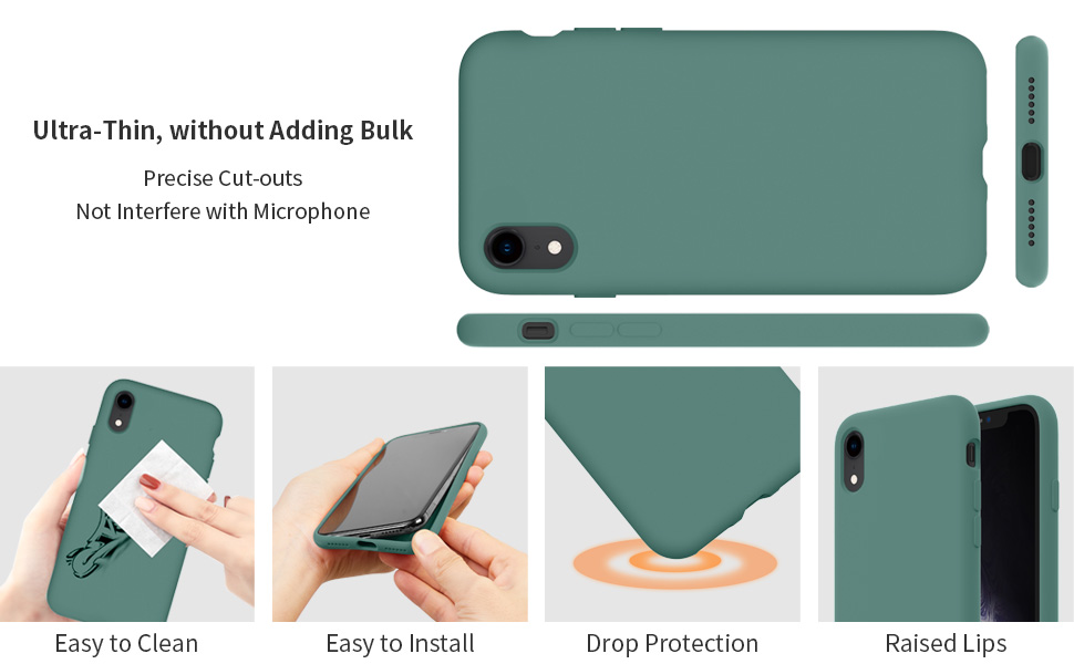 Cordking iPhone XR Case, Silicone Ultra Slim Shockproof Phone Case with