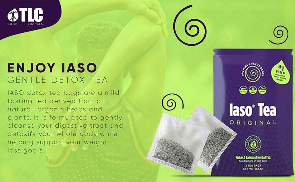 TLC Total Life Changes IASO Natural Herbal Detox Tea Bags