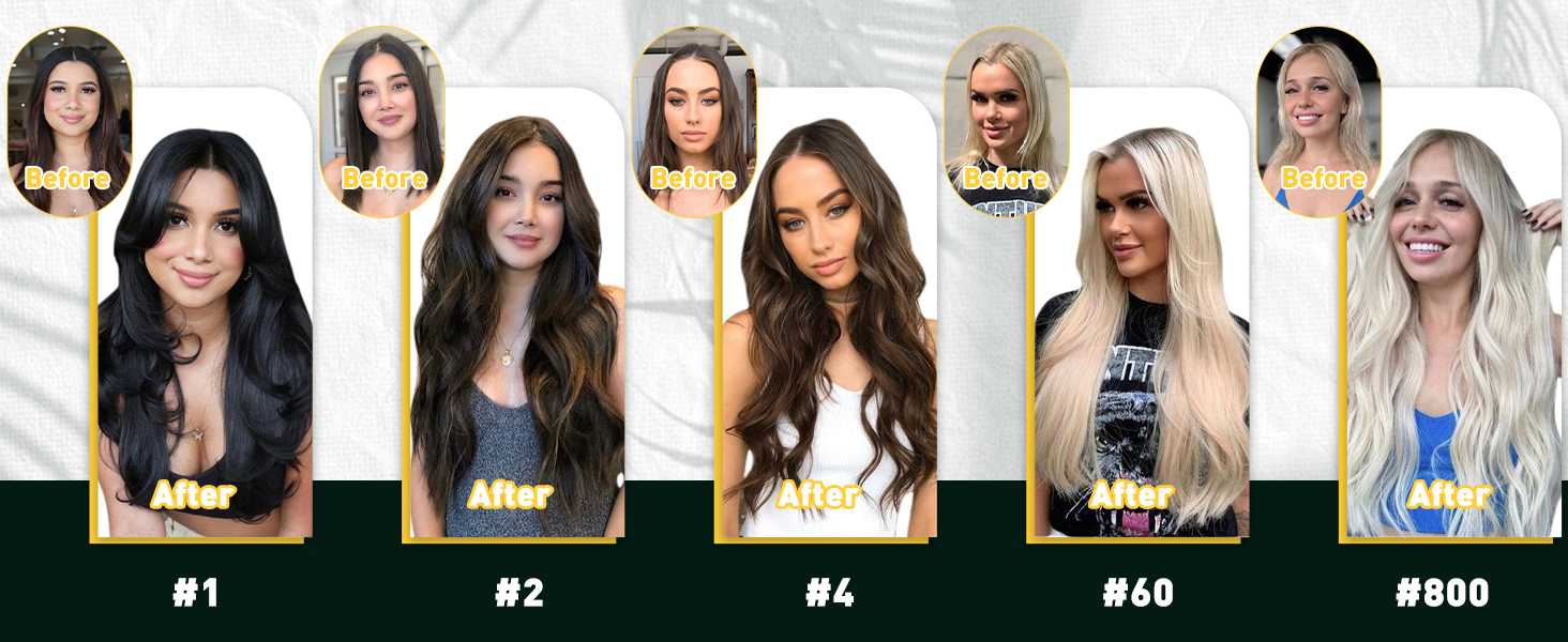 RUNATURE Sew in Hair Extensions Real Human Hair Balayage