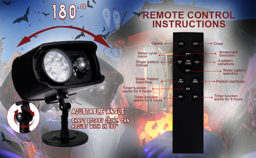 Christmas Halloween Projector Lights Outdoor, 2in1 Ocean Wave LED