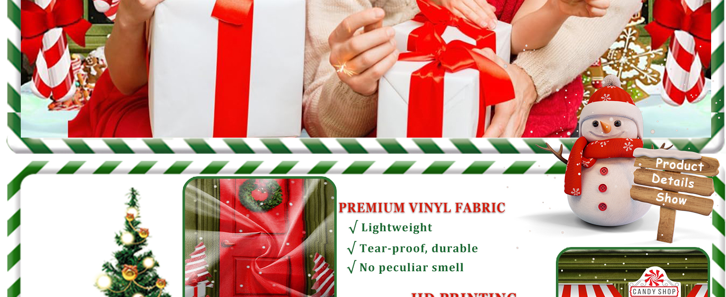 Red and Green Christmas Backdrop