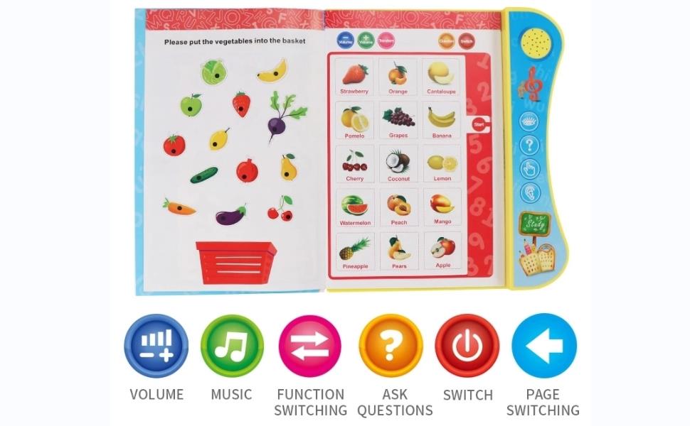 PUTYOSH Electronic Learning Book, Interactive Toys for 3 4