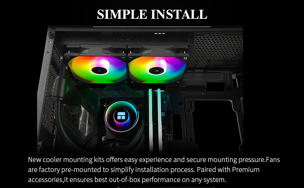 Thermalright Frozen Notte 240 Black ARGB V2 Water Cooling CPU Cooler, 240 Black CPU Cooler