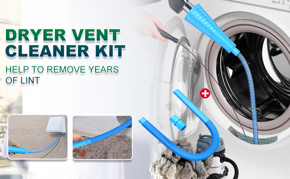 Sealegend 2 PCS Dryer Vent Cleaner Kit Vacuum Hose Attachment,Washer