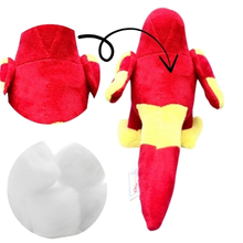 Back view of plush parrot stuffed toy