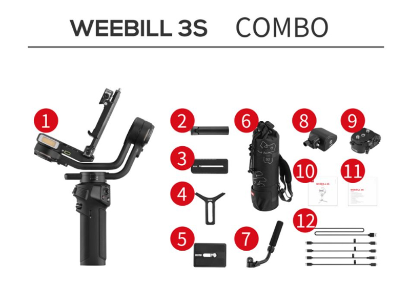 Amazon.co.jp: Zhiyun Weebill 3 S 3S Combo 3 軸ジンバル