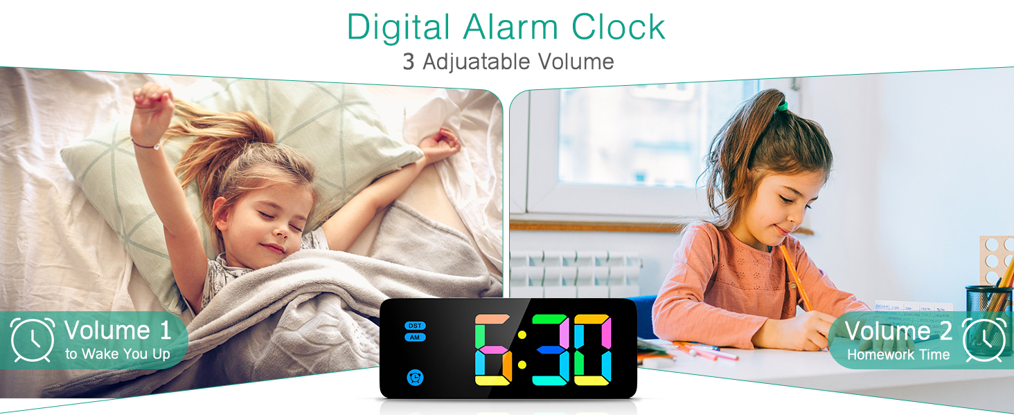 den digitala väckarklockan är en digital väckarklocka som är lite för liten för ett barn.