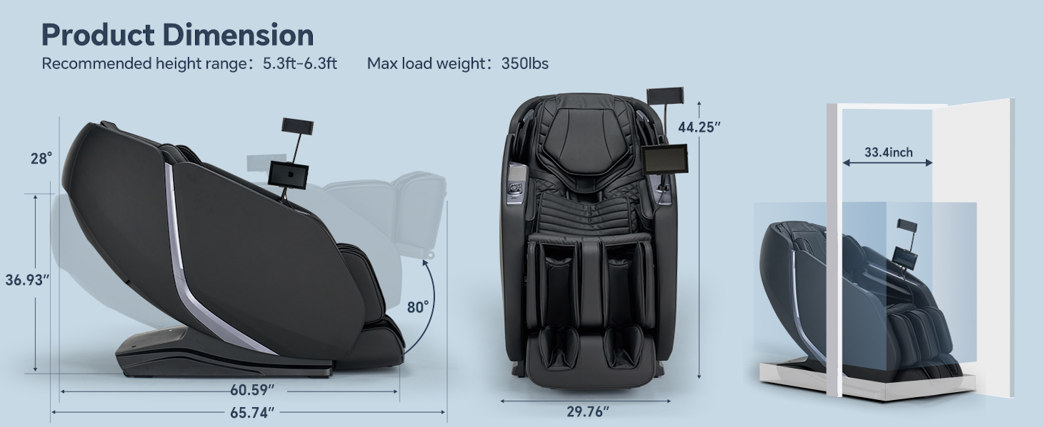 massage chair dimension