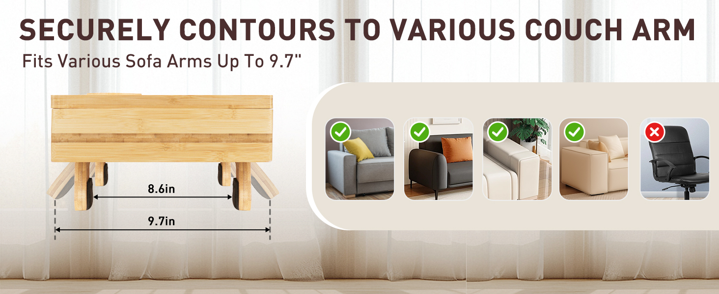 fits for 8.6 to 9.7 in couch arm