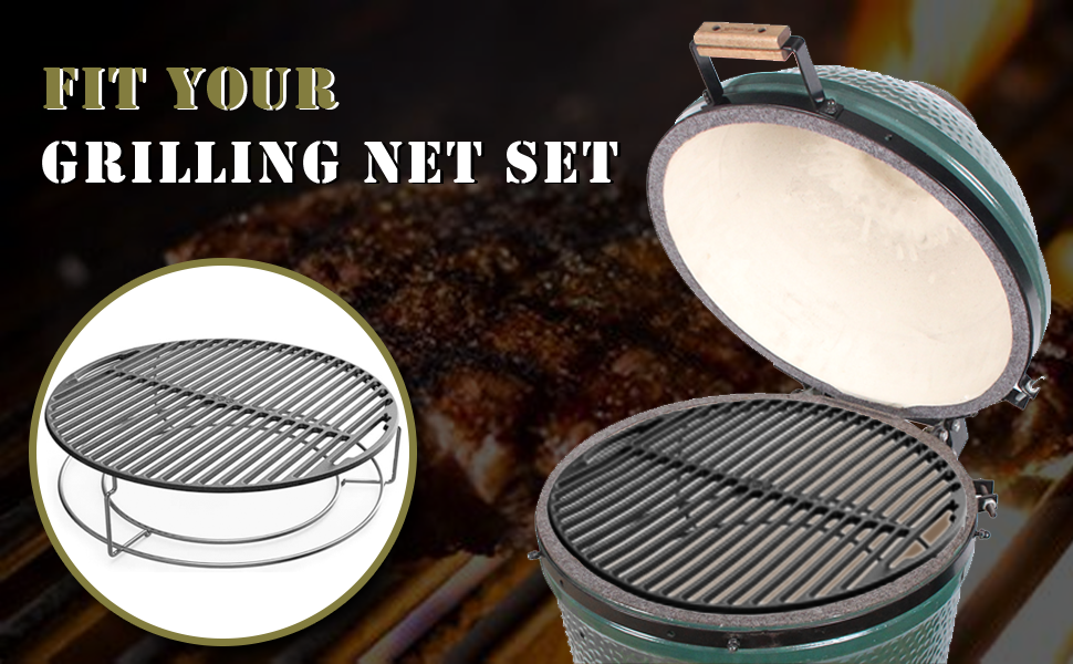 OLIGAI 15.5 inch Cast Iron Cooking Grate for Medium Big