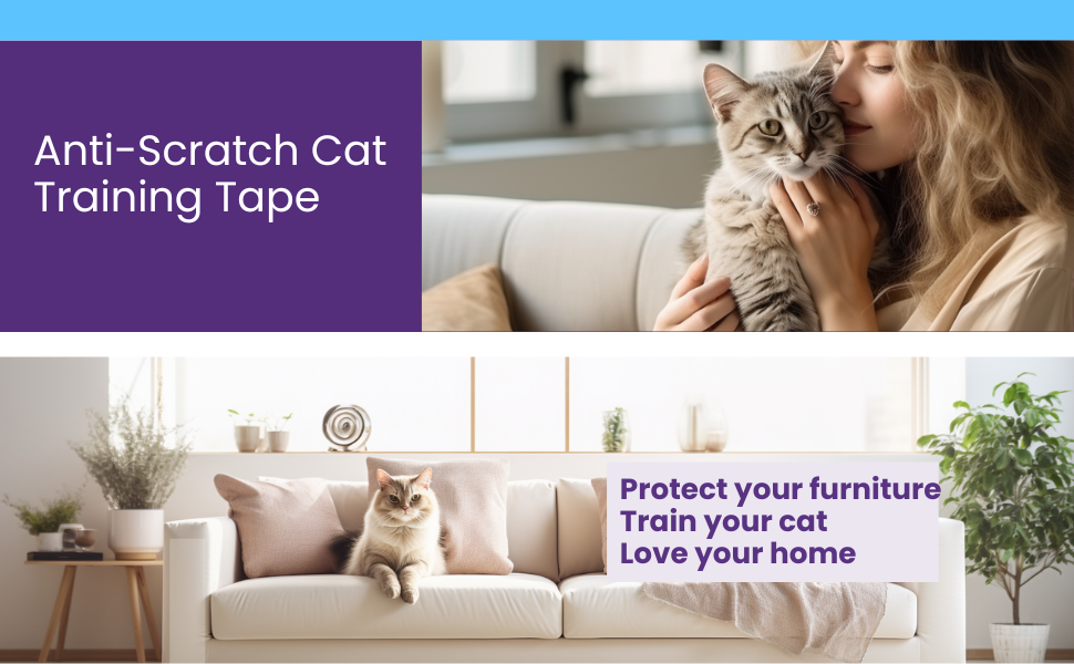 Extra Long Cat Scratch Tape and Sofa Protector to Stop Cats Scratching