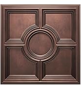 STICKGOO PVC Ceiling Tiles, Antique Copper Decorative Drop Ceiling Tiles 24 x 24in, 12-Pack Panel...