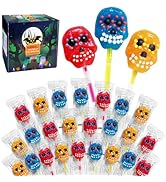 Halloween Lollipop Suckers Candy 24 Pack, Skull Candy Lollipops, Glow Stick Candy Sucker Lollipop...