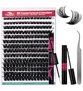FADVAN Lash Extension Kit Thick Cluster Eyelash Extensions 9-16mm Volume Lash Clusters 100D Indiv...