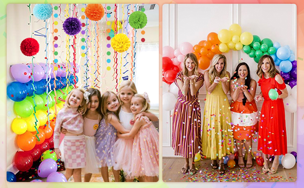 HOUSTAR Birthday Decoration, Rainbow Birthday Party Decorations for