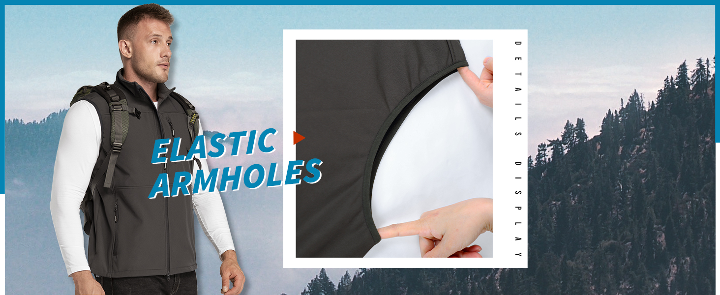 Mens Softshell Gilet Windproof Fleece Lined Outerwear Zipped Pockets Sleeveless Softshell Jacket