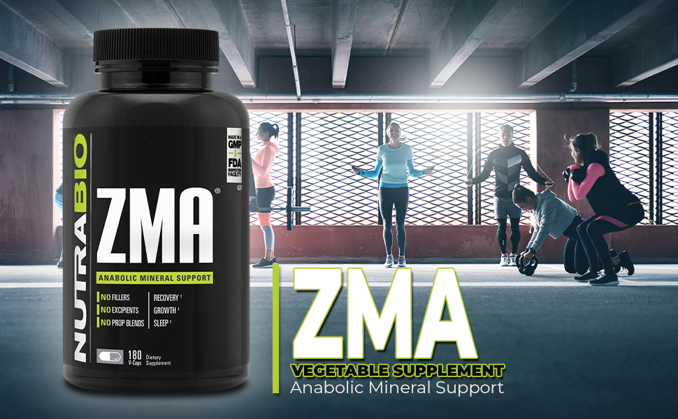 NutraBio ZMA Vegetable Supplement Anabolic Mineral