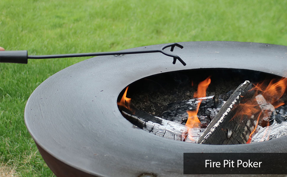 Sunnydaze Fire Pit Poker Stick Durable Heat Resistant Handle