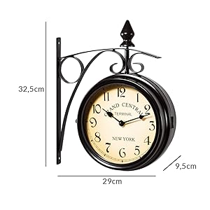 maco8※DOUBLE FACE WALL CLOCK Double Sided Wall Clock Hanging