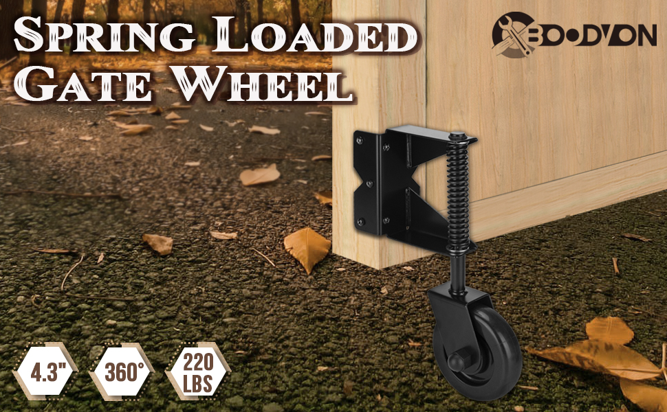 BOODVON Heavy Duty Gate Wheel, Gate Casters for Outdoor Wooden Gates or Fence Gates