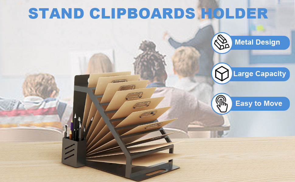 KLJKPA Metal Clipboard Holder, Clipboard Organizer with