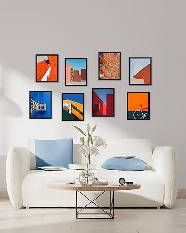 black photo frames set of 18